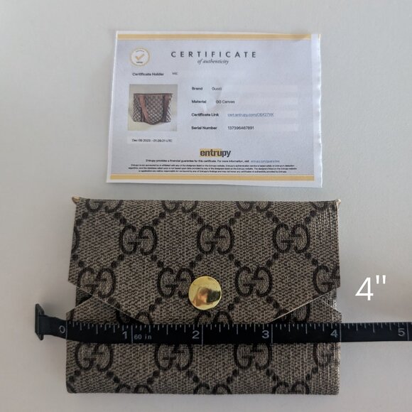 Upcycled Gucci Card Holder Gold Key Ring, Brand New w Authenticity Certificate - Picture 5 of 5